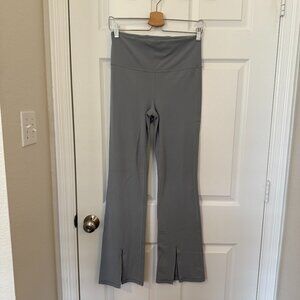 Elation Ultra High Rise Split Slim Flare-  Light Grey- size M